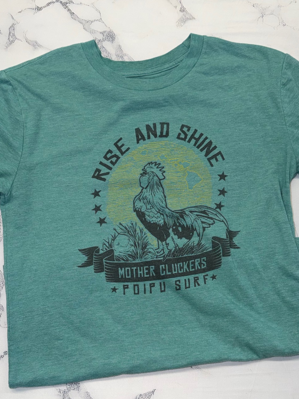 Rise and Shine Rooster Graphic Tee - Teal
